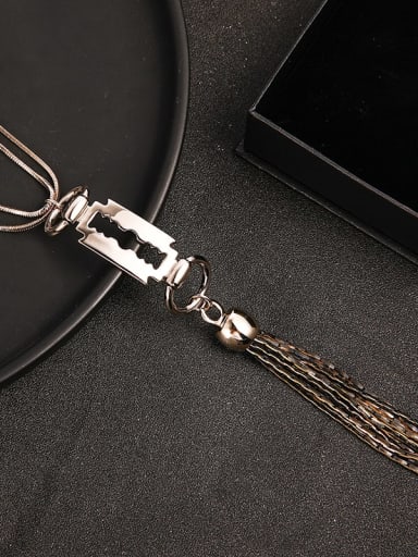 Tin Alloy Round Minimalist Long Strand Necklace