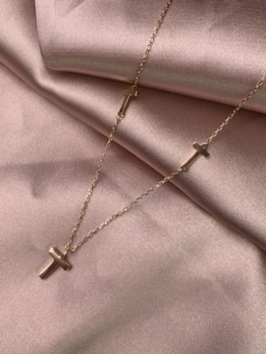 925 Sterling Silver Cross Minimalist Long Strand Necklace