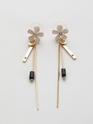 Brass Flower Dainty Drop Earring