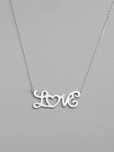 White 925 Sterling Silver Letter Minimalist Necklace