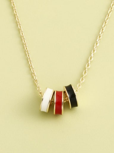 925 Sterling Silver Enamel Round Long Strand Necklace