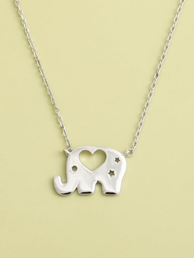 925 Sterling Silver Elephant Minimalist Long Strand Necklace