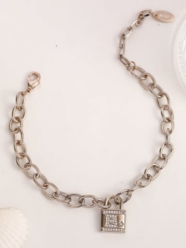 Brass Cubic Zirconia White Locket Dainty Adjustable Bracelet