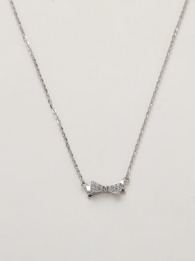 925 Sterling Silver Bowknot Minimalist Long Strand Necklace