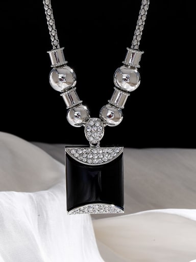 Brass Geometric Luxury Long Strand Necklace