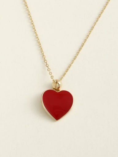 925 Sterling Silver Enamel Heart Minimalist Choker Necklace