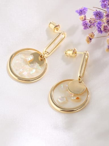 Brass  Millefiori Glass Simple long earrings
