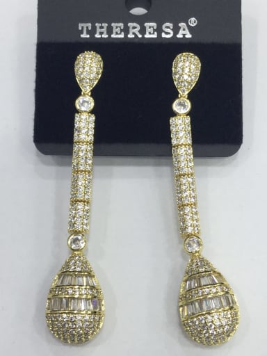 GODKI Luxury Women Wedding Dubai Copper Cubic Zirconia White Water Drop Dainty Chandelier Earring