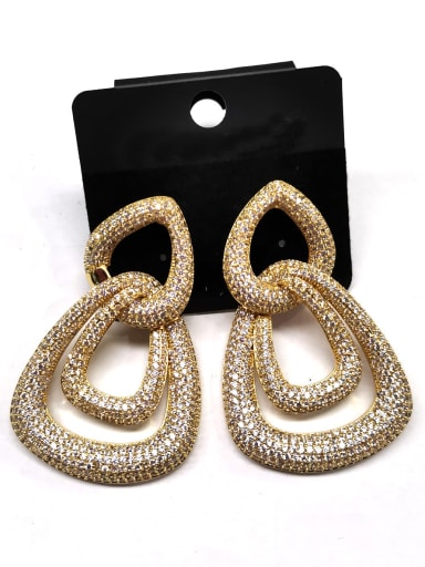 GODKI Luxury Women Wedding Dubai Copper Cubic Zirconia White Triangle Minimalist Drop Earring