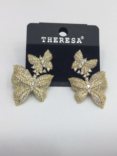 GODKI Luxury Women Wedding Dubai Copper Cubic Zirconia White Butterfly Classic Drop Earring