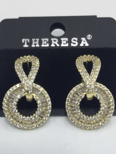 GODKI Luxury Women Wedding Dubai Copper Cubic Zirconia White Round Minimalist Stud Earring