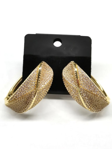 GODKI Luxury Women Wedding Dubai Copper Cubic Zirconia White Square Dainty Huggie Earring