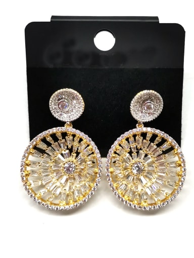GODKI Luxury Women Wedding Dubai Copper Cubic Zirconia White Round Minimalist Stud Earring