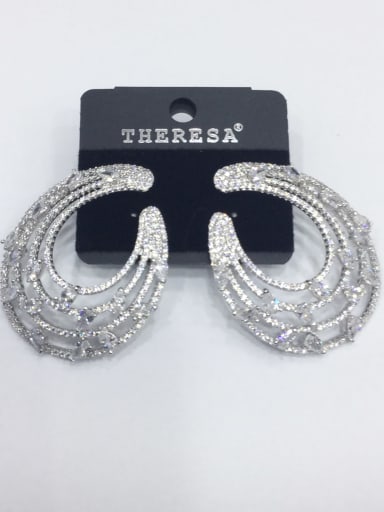 GODKI Luxury Women Wedding Dubai Copper Cubic Zirconia White Water Drop Luxury Ear Jacket Earring