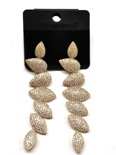 GODKI Luxury Women Wedding Dubai Copper Cubic Zirconia White Triangle Artisan Drop Earring