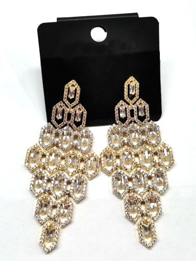 GODKI Luxury Women Wedding Dubai Copper Cubic Zirconia White Geometric Luxury Drop Earring