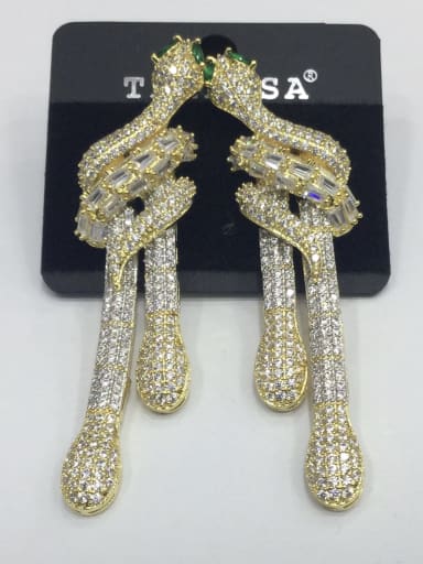 GODKI Luxury Women Wedding Dubai Copper Cubic Zirconia White Snake Classic Drop Earring