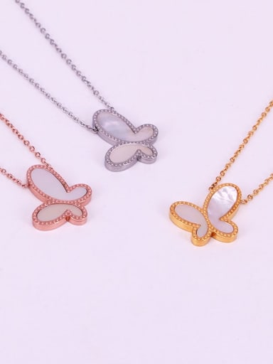 Titanium Steel Shell Butterfly Dainty Necklace