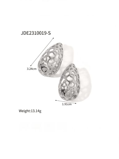 JDE2310019 S Stainless steel  Hollow Water Drop Hip Hop Stud Earring