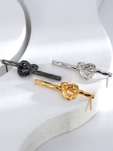 Brass Cross Trend Stud Earring
