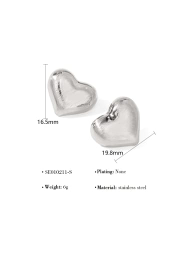 SE010211 S Titanium Steel Heart Minimalist Stud Earring