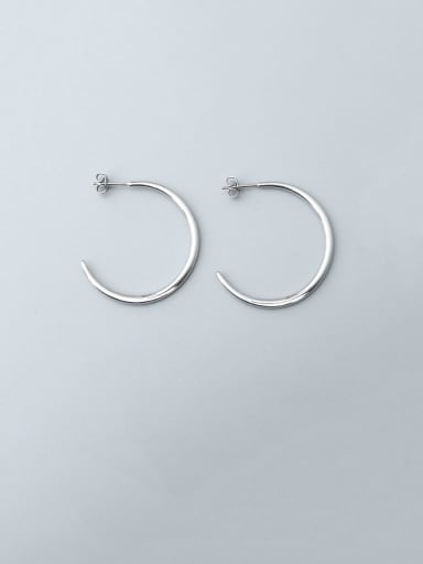 steel  (0.25MM) Titanium 316L Stainless Steel C shape Minimalist Hoop Earring with e-coated waterproof