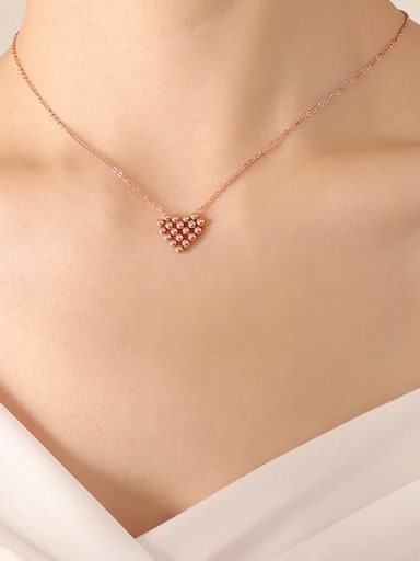 P562 rose gold necklace 40+ 5cm Triangle Titanium Steel Vintage Bead Earring and Necklace Set