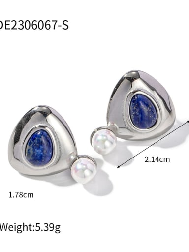 JDE2306067 S Stainless steel Imitation Pearl Geometric Trend Stud Earring