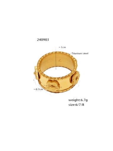 A915 Gold Ring US. 6 Titanium Steel Vintage Geometric  Ring and Bangle Set