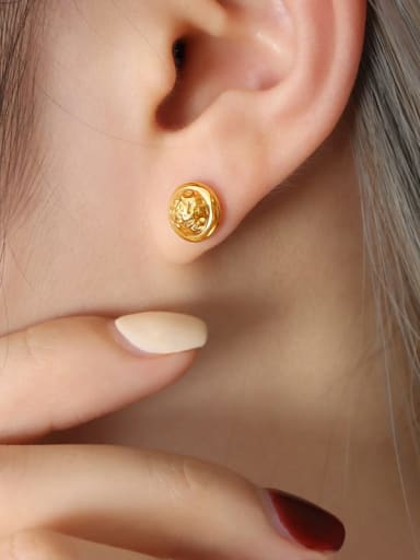 F784 Gold Earrings Titanium Steel Geometric Trend Stud Earring