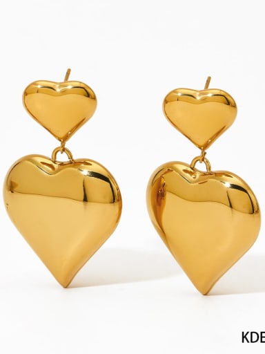 Gold KDE2191 Stainless steel Heart Trend Stud Earring