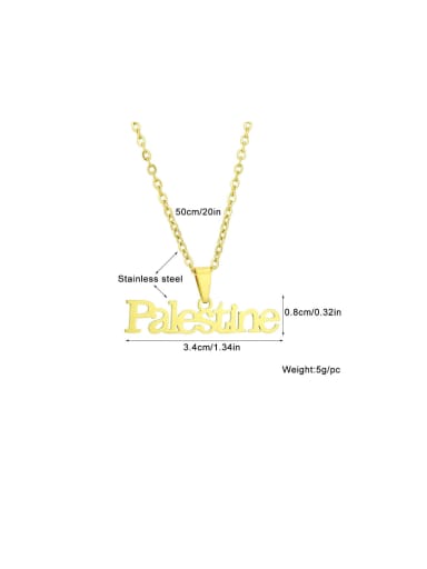 Stainless steel Cubic Zirconia Letter Trend Necklace