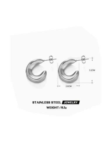 Steel C-shaped earrings Stainless steel Geometric Minimalist Stud Earring
