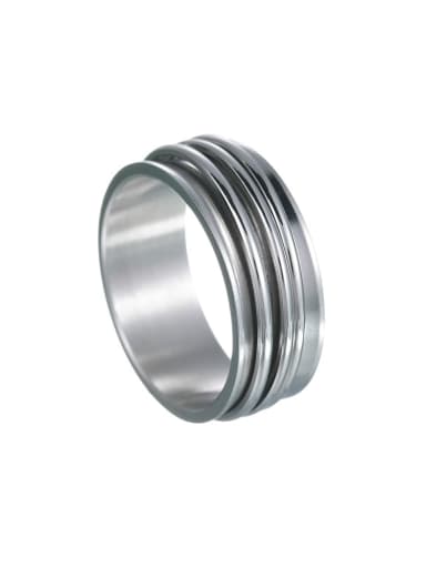 3 steel circles Titanium Steel Simple three-color rotating Men's Ring