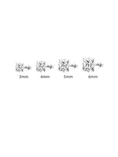 Stainless steel Cubic Zirconia Geometric Minimalist Stud Earring