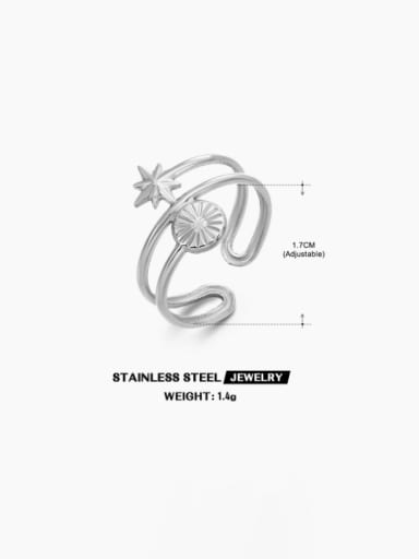 Steel Octagonal Star Ring Stainless steel Star Hip Hop Stackable Ring