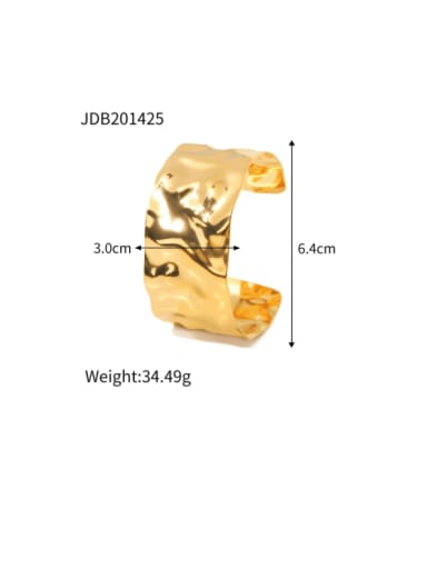 JDB201425 gold Stainless steel Geometric Hip Hop Cuff Bangle