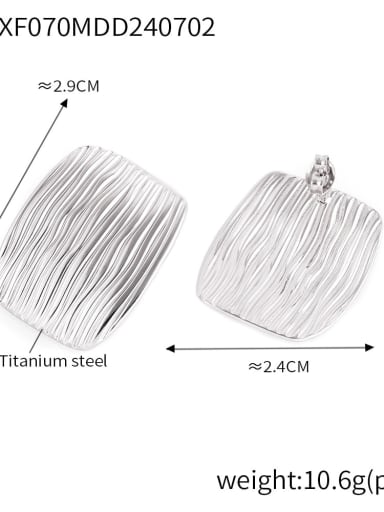 TXF070 Steel Earrings Trend Geometric Titanium Steel Ring And Earring Set