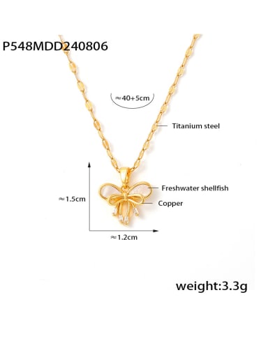 Stainless steel Cubic Zirconia Butterfly Dainty Necklace