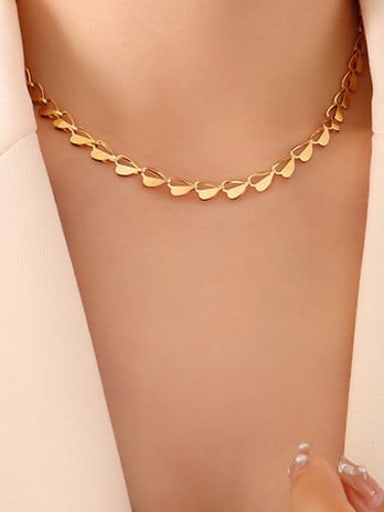 P262 gold necklace 40 +5cm Titanium Steel Minimalist Heart  Bracelet and Necklace Set