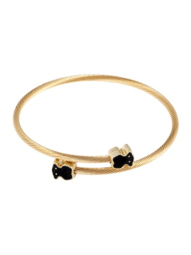 Golden Cross Bear Bracelet Stainless steel Hip Hop Bear Ring Earring And Bracelet Set