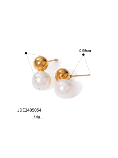 JDE2405054 Stainless steel Imitation Pearl Geometric Minimalist Stud Earring