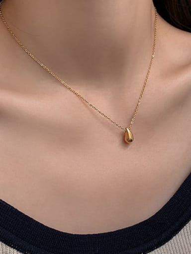 Little Droplet Necklace Gold Titanium Steel Water Drop Minimalist Necklace
