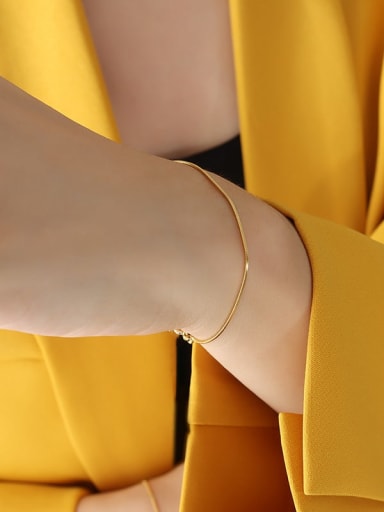 E092 gold bracelet 15+ 5cm Titanium Steel Geometric Minimalist Link Bracelet