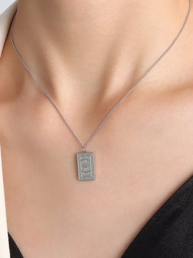 Titanium Steel Rectangle Minimalist Necklace