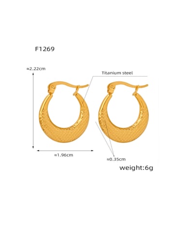 F1269 Gold Earrings Titanium Steel Heart Minimalist Huggie Earring