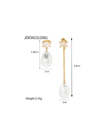 JDEW2312081 Stainless steel Imitation Pearl Water Drop Minimalist Drop Earring