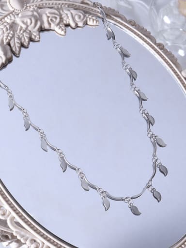 Titanium Steel Leaf Minimalist Necklace