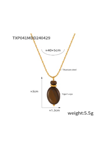 TXP041 Gold Necklace Titanium Steel Natural Stone Vintage Irregular  Earring and Necklace Set