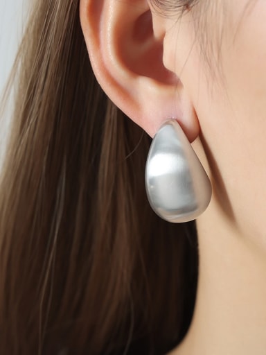 F1081 Frosted Steel Earrings Titanium Steel Geometric Trend Stud Earring